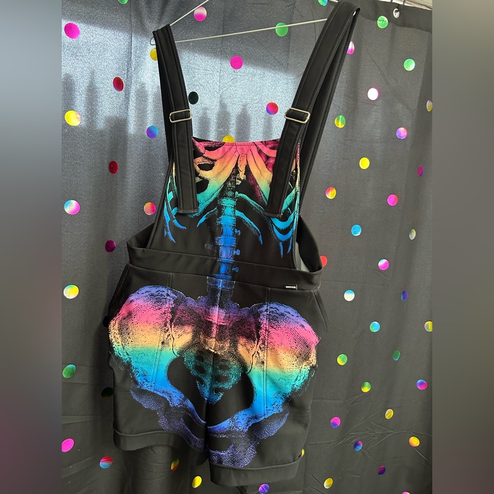 Blackmilk Rainbow Skeleton Shortalls